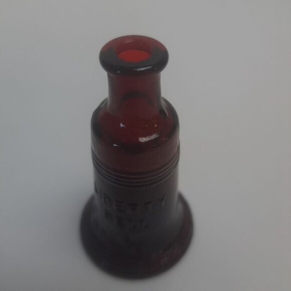 Wheaton NJ Liberty Bell Miniature Red Glass Bottle Collectible Vintage Embossed - Picture 5 of 11